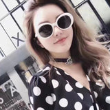 Zebra Stripe Oval Sunglasses