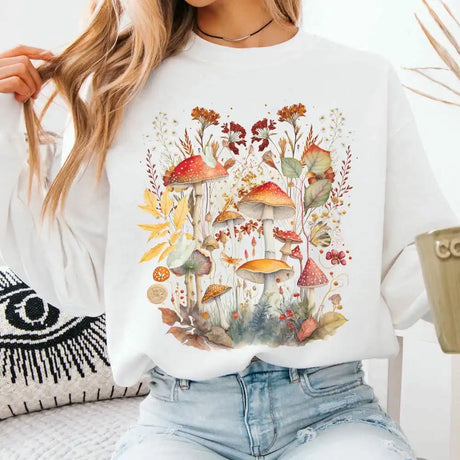 Mushroom Goblincore Cottagecore Fleece Sweatshirt Naturecore Jumper