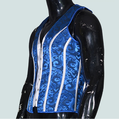 Men's Formal Boned Waistcoat Corset Vest Lace Up Burlesque Performance Stage Costume