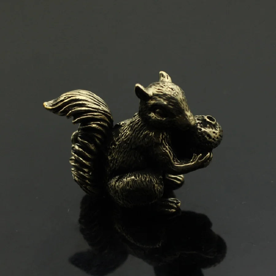 Squirrel Ornament Solid Copper Figurines Brass Tea Pet Incense Holder
