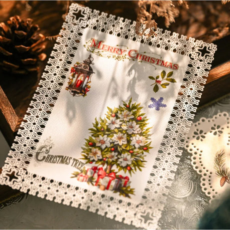 Vintage Christmas RUB ON Transfer Stickers Large DIY Craft Scrapbooking