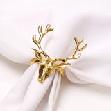 4Pcs Deer Napkin Rings Christmas Elk Head Alloy Xmas Reindeer Dining Table Decor
