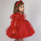 Fashions on The Field Girl Tutu Dress Puff Sleeve Infant Toddler Wedding Party Birthday Dress
