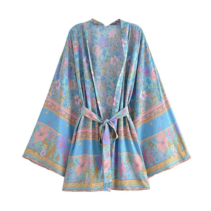 Boho Cover Ups Short Kimono
