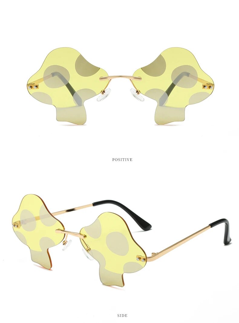 Fungi Funglasses Mushroom Rimless Sunglasses