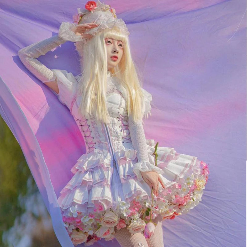 Handmade Flower Bomb Lolita Petticoat Skirt
