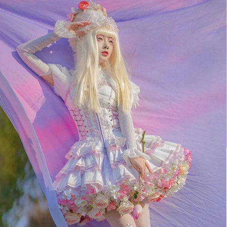 Handmade Flower Bomb Lolita Petticoat Skirt