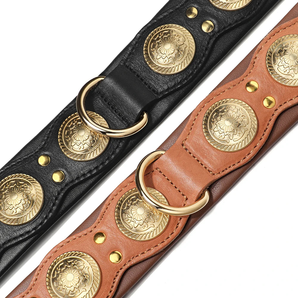 Roman's Genuine Leather Dog Collar Medieval Cosplay Pet Accessories