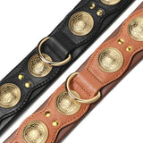 Roman's Genuine Leather Dog Collar Medieval Cosplay Pet Accessories