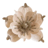 24cm Large Glitter Christmas Flowers Artificial Magnolia Flower Ornament Floral Xmas Tree Decorations