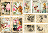 Vintage Alice In Wonderland Theme Scrapbooking Stickers