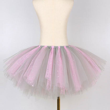 Sparkly Pink Grey Mouse and Elephant Tulle Tutu Skirt Halloween Costumes