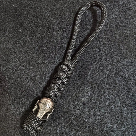 Brass Spartan Warrior Helmet Paracord Beads Lanyard Dreadlock Beard Bead