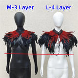 Gothic Feather Shawl Neck Collar Crow Costume Maleficent Cosplay