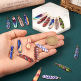 Twenty Printed Feather Charms Pendants for DIY Jewellery Making