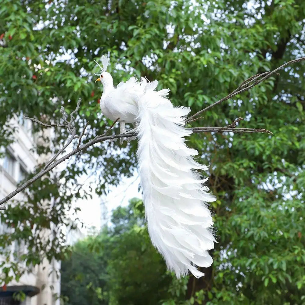 White Peacock Light Weight Christmas Tree Decoration