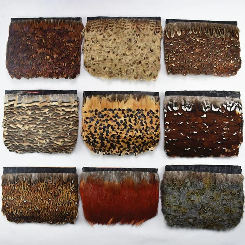 10Meters/Lot Natural Pheasant Feather Trims Ribbon Feathers DIY Craft