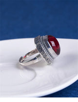 Intuitive Sage S925 Sterling Silver Ring Heart-shaped Corundum