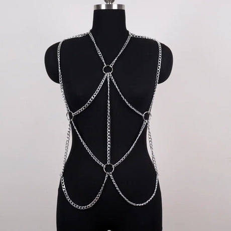 Multi-Layer Metal Body Chain Chest Harness