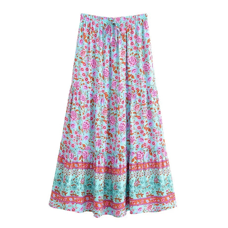Franny's Wild Floral Print Boho Skirt with Pockets
