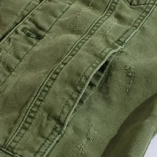 Woodsman Ripped Denim Vests Jackets