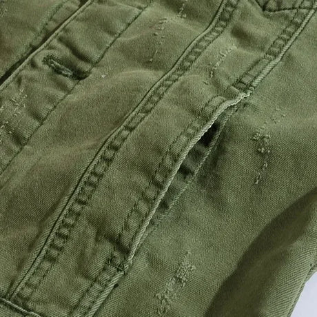 Woodsman Ripped Denim Vests Jackets