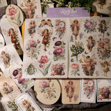 2 Sheet RUB ON Fairy Stickers Junk Journal Craft Transfer Rose Butterfly Stickers DIY Scrapbooking Craft Stickers