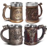 Viking Tree of Life Beer Mug Stainless Steel