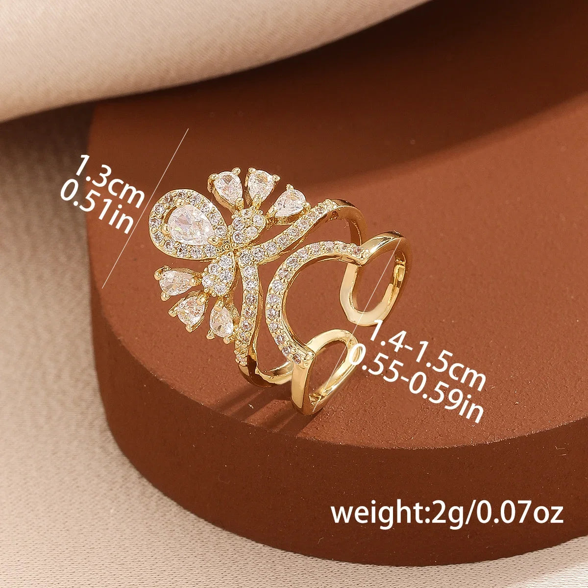 Zircon Nail Jewellery Wearable Art Finger Tip Rings