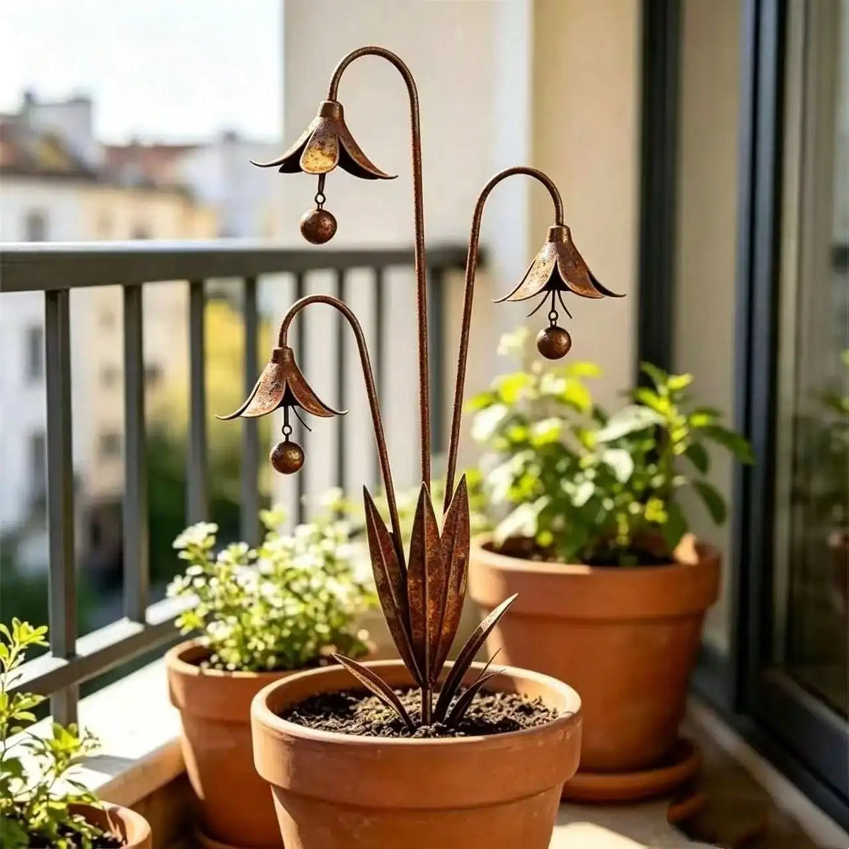 Rusty Iron Bluebell Garden Decorative Stake
