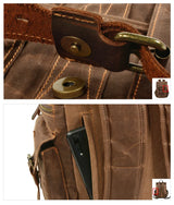 Indiana's Vintage Leather Canvas Backpack