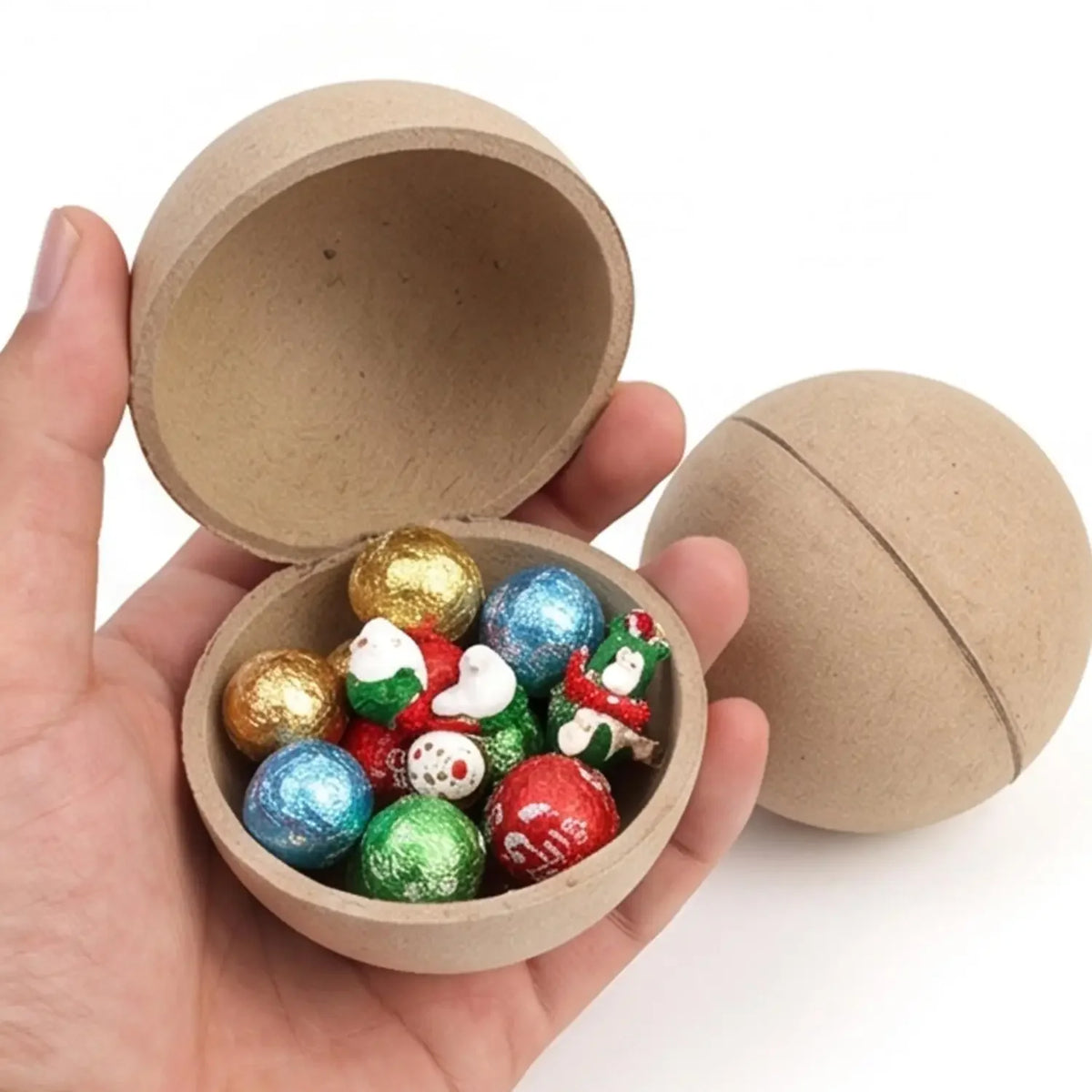 DIY Paintable Papier-mâché Balls Xmas Tree Hanging Ornaments Blank Fillable Paper Sphere