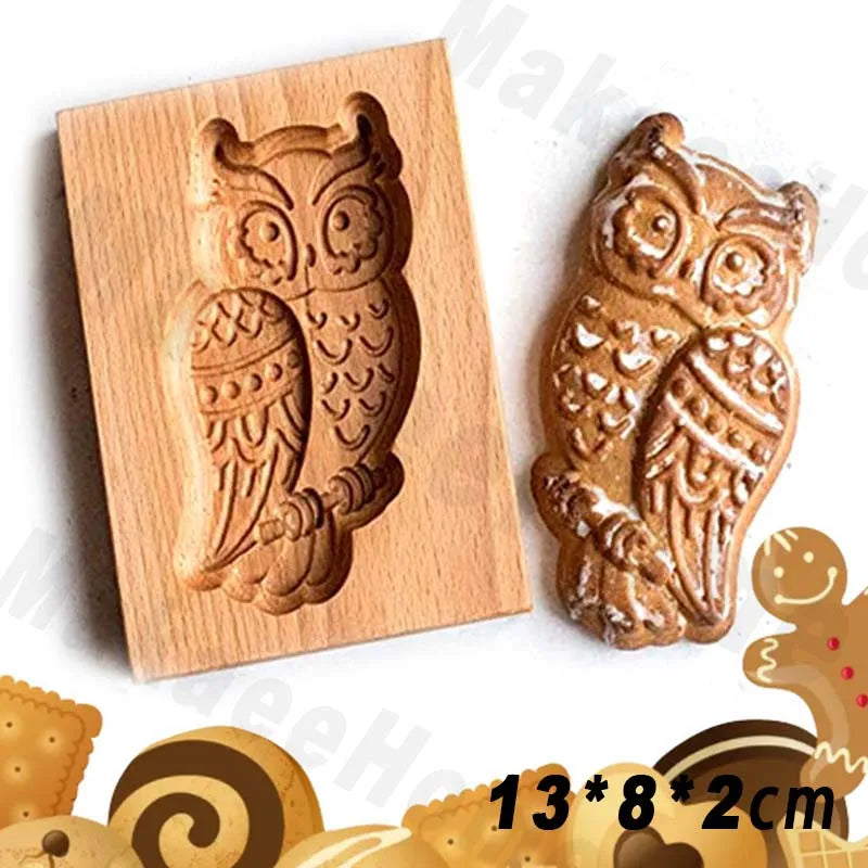 Wooden Cookie Moulds Baking Tools Christmas Easter