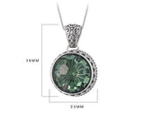 The Abyss Portal Key S925 Sterling Silver Pendants Tangent Plane Green Crystal