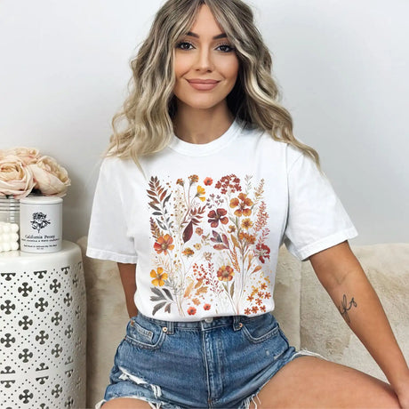 Green Garden Witch T-Shirt Cottagecore Goblincore Florals Cotton Tee
