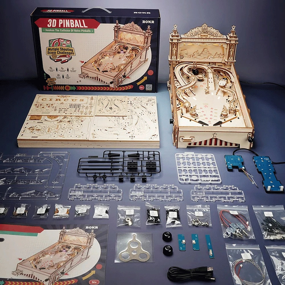 Pinball Machine DIY Wooden Model Kit