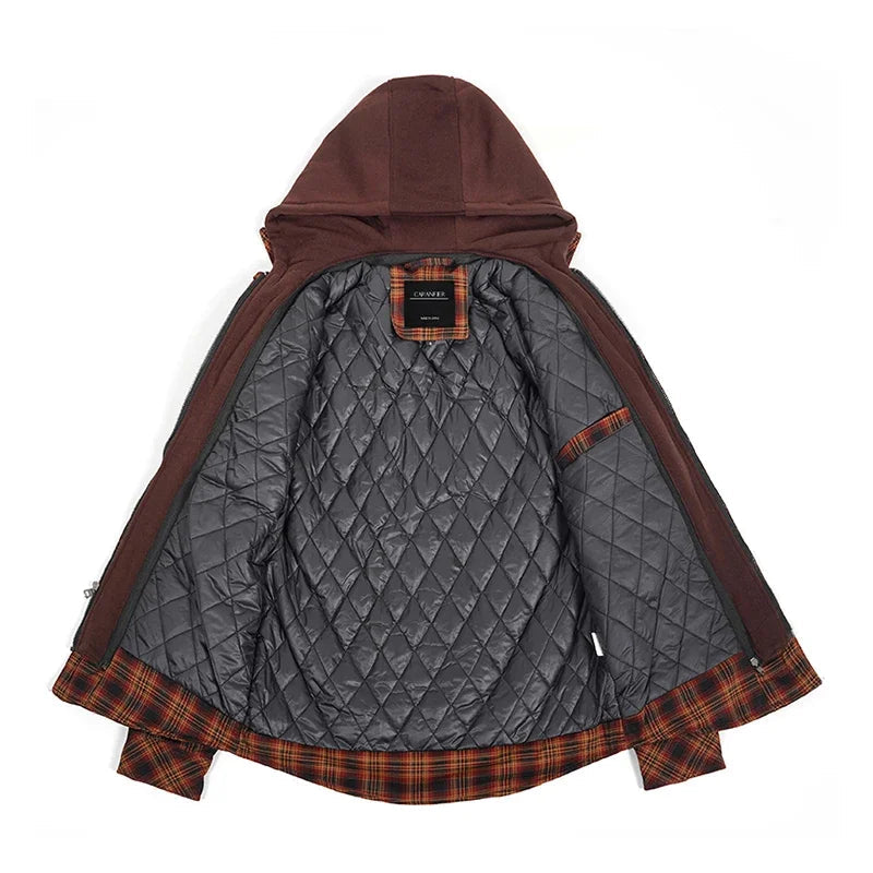Woodsman Cotton Plaid Hooded Jacket Thick Warm Winter Plaid Shirts