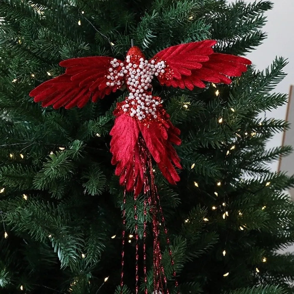 39cm Hummingbird Decoration Glitter Christmas Bird Handmade Xmas Ornaments