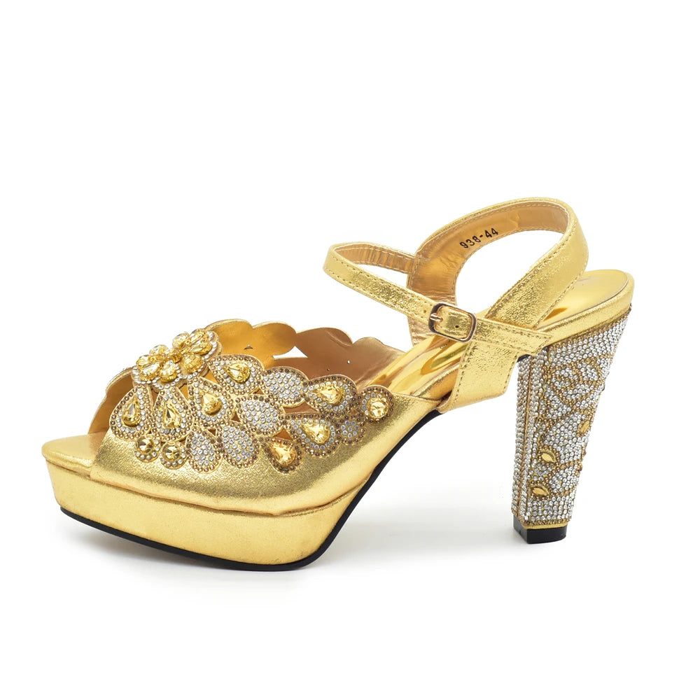 Peacock Peep-Toe Party Pumps Matching Bag and Shoes Set