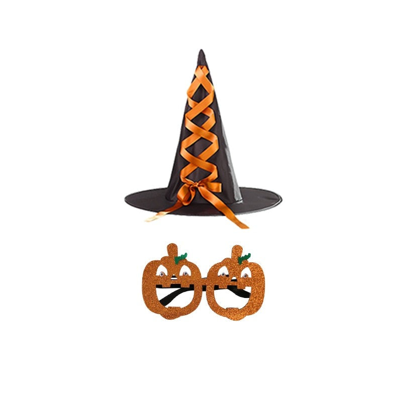 Tabitha's Halloween Witch Girls Orange Costume and Accessories