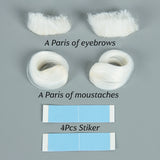 Wizard Santa Claus Long Curly Beard Wigs,Eyebrows Moustache Synthetic Wig Costume Old Men