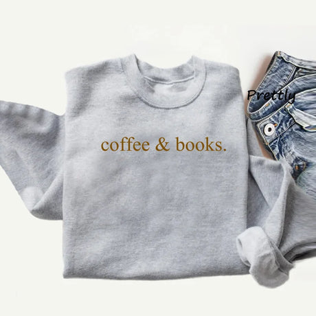 Coffee & Books Sweatshirt Books Lover Sweater Jumper