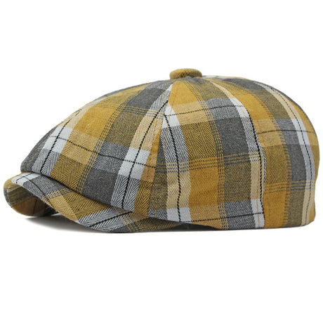 Plaid Newspaper Boy Beret Caps