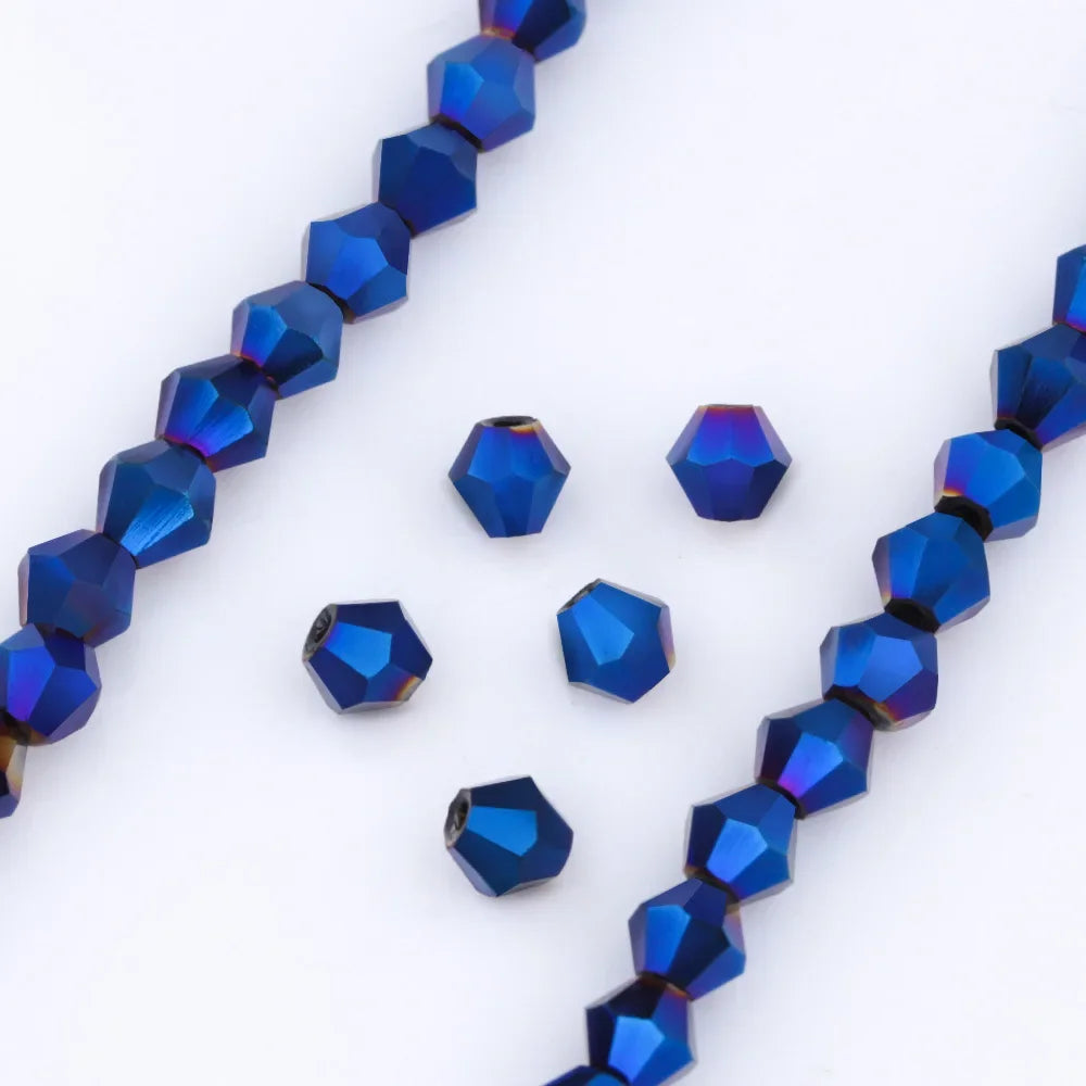 3/4/6mm Rainbow Austria Bicone Crystal Beads AB Colour Faceted Glass Beads for DIY Jewellery Making