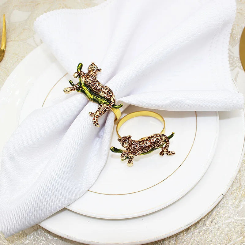 12PCS Leopard or Tiger Napkin Rings Table Decoration