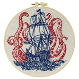 Kraken and Ship DIY Embroidery Kit for Beginners