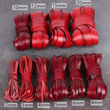 1/2/3/4/5/6/8mm 2 meter Red Coffee Genuine Leather Cord Flat/Round Rope DIY Jewellery Making