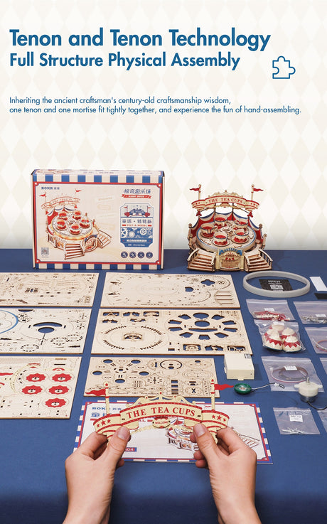 Tilt-A-Whirl Kit DIY Wooden Model Kit