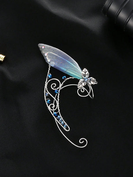Handmade Copper Crystal Fairy  Ear Cuff Pair No Piercing Clip On Earrings
