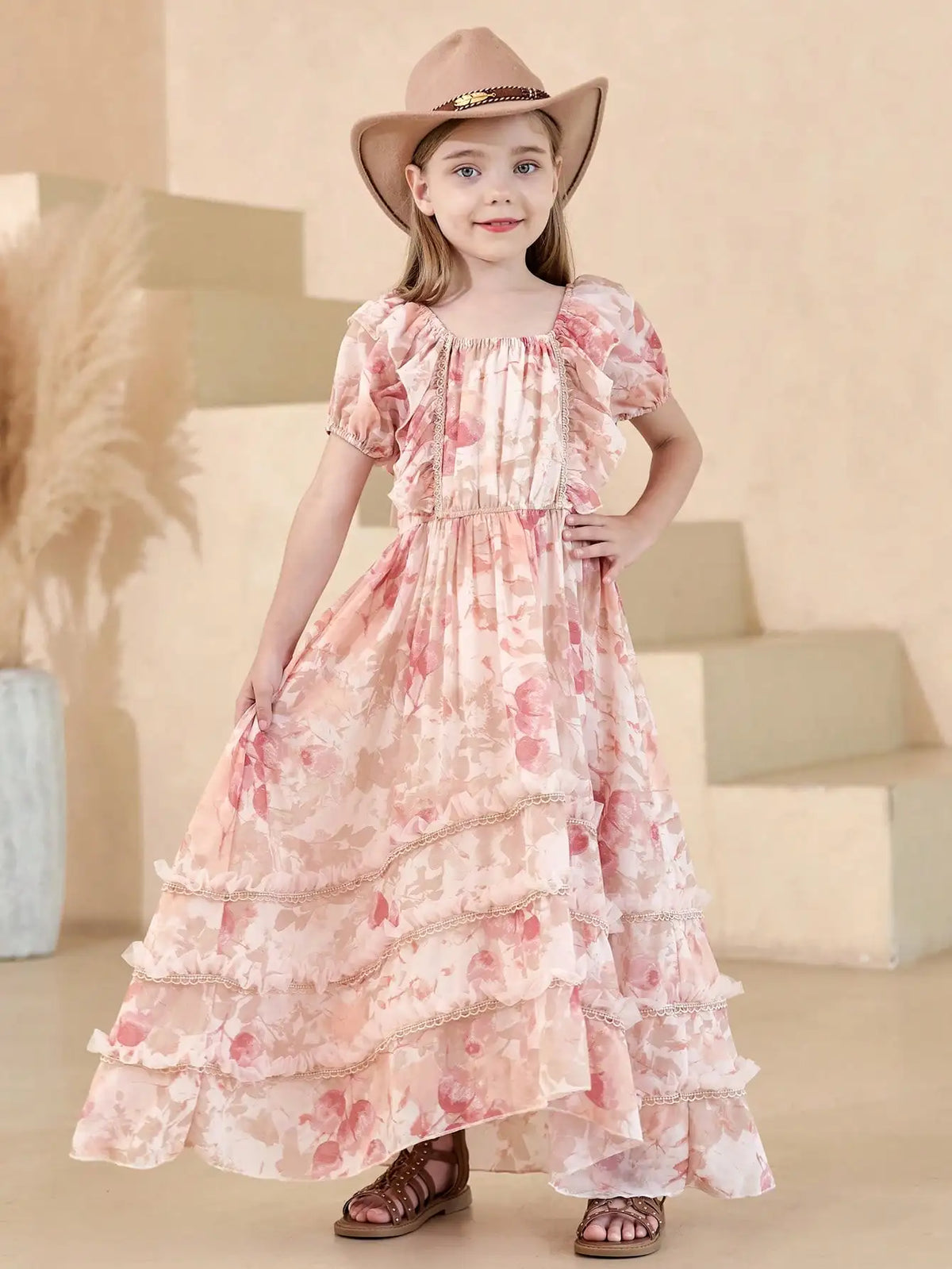 Summer Girl's Photoshoot Worthy Floral Maxi Dress